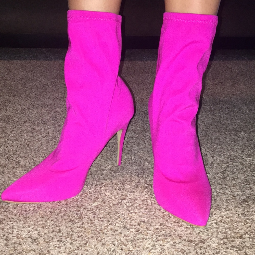 Pink Heeled Booties
